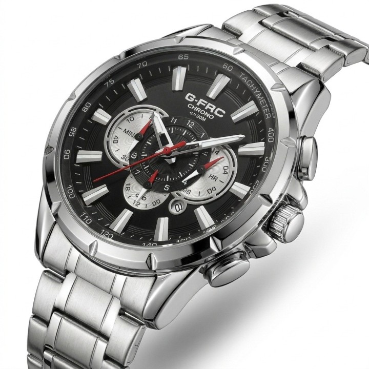 Reloj G-force Gr8363 Cronógrafo De Acero + Estuche Premium