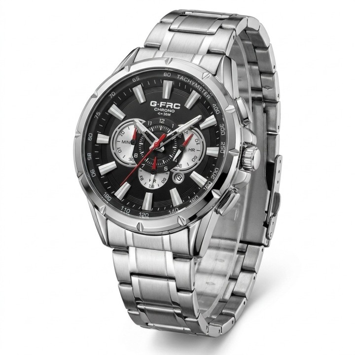 Reloj G-force Gr8363 Cronógrafo De Acero + Estuche Premium