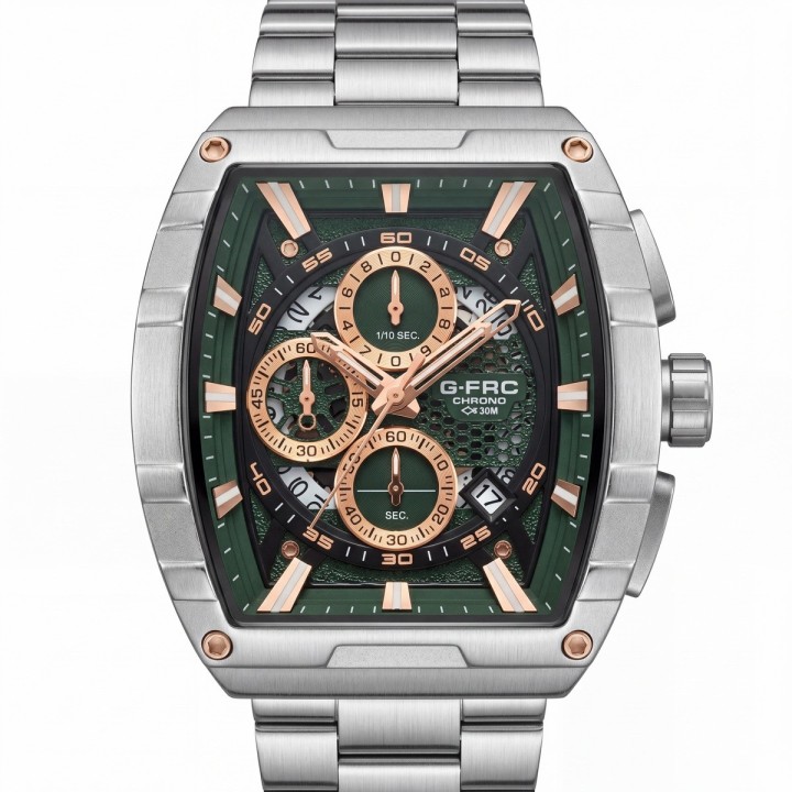 Reloj G-force Gf8066 Cronógrafo Acero + Estuche Premium