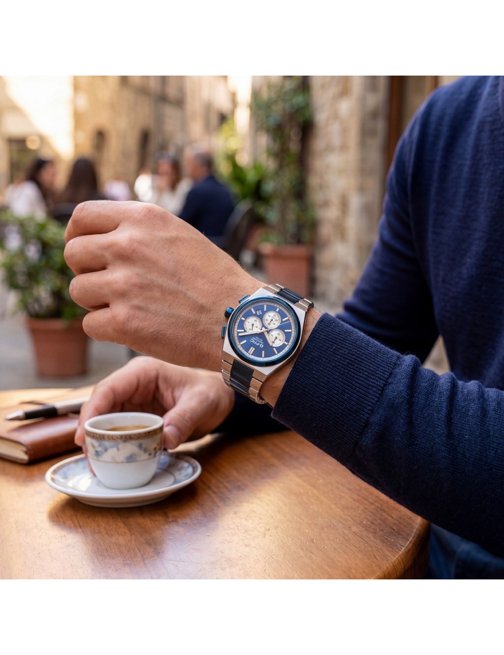 Reloj G-force Gf8048g Cronógrafo De Acero + Estuche Premium