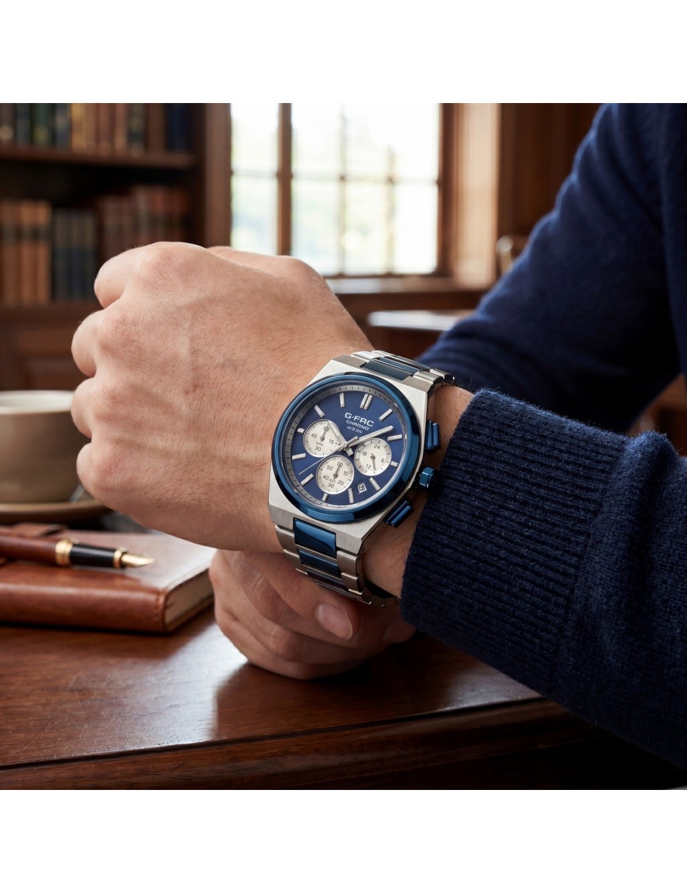 Reloj G-force Gf8048g Cronógrafo De Acero + Estuche Premium