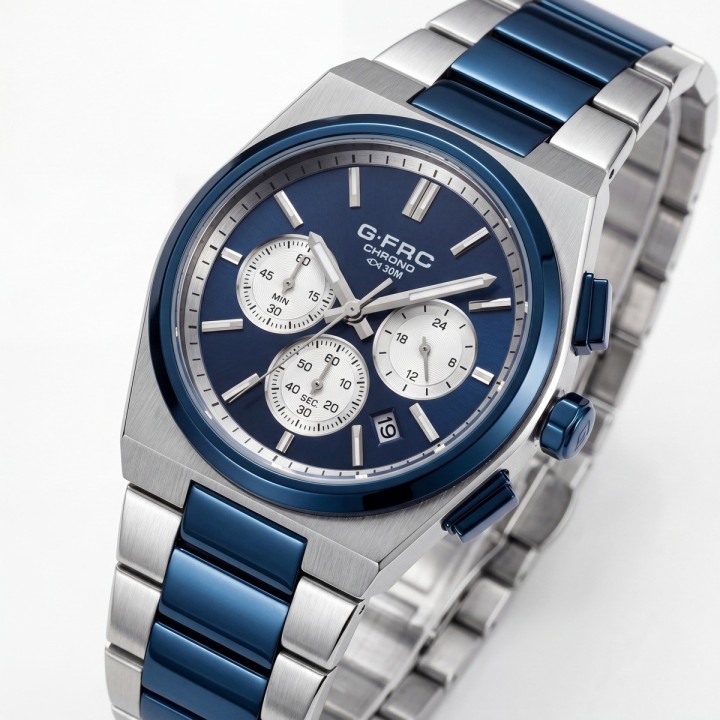Reloj G-force Gf8048g Cronógrafo De Acero + Estuche Premium