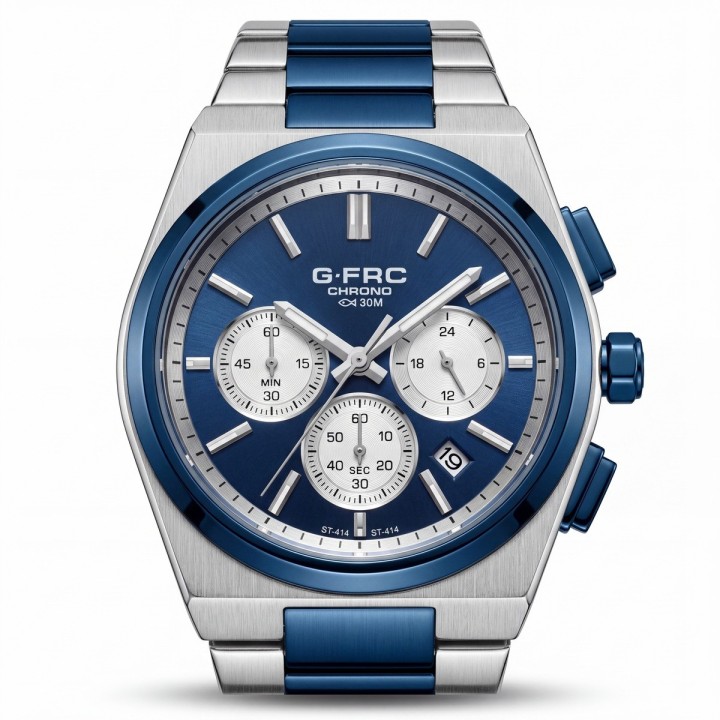 Reloj G-force Gf8048g Cronógrafo De Acero + Estuche Premium
