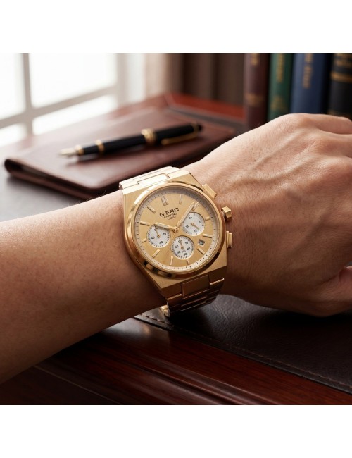 Reloj G-force Gf8048g Cronógrafo De Acero + Estuche Premium