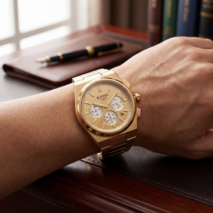 Reloj G-force Gf8048g Cronógrafo De Acero + Estuche Premium