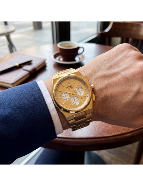 Reloj G-force Gf8048g Cronógrafo De Acero + Estuche Premium