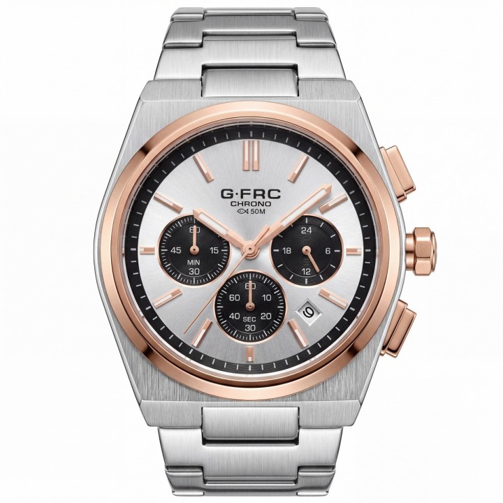 Reloj G-force Gf8048g Cronógrafo De Acero + Estuche Premium