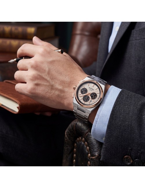 Reloj G-force Gf8048g Cronógrafo De Acero + Estuche Premium