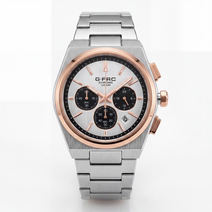 Reloj G-force Gf8048g Cronógrafo De Acero + Estuche Premium