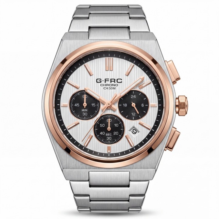 Reloj G-force Gf8048g Cronógrafo De Acero + Estuche Premium