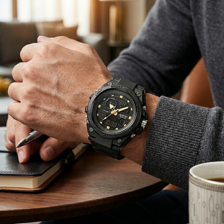 Reloj G-force Ak24168 Doble Hora Deportivo + Estuche Premium