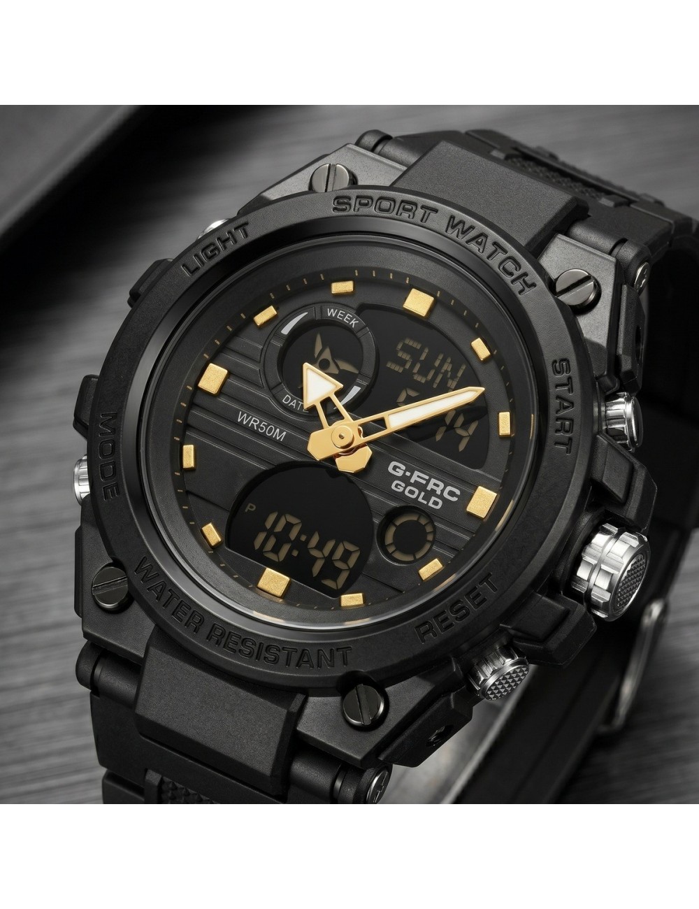 Reloj G-force Ak24168 Doble Hora Deportivo + Estuche Premium