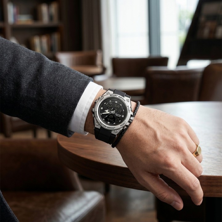 Reloj G-force Ak24168 Doble Hora Deportivo + Estuche Premium