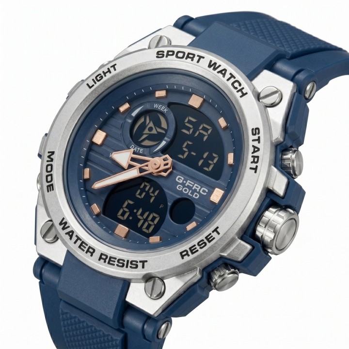 Reloj G-force Ak24168 Doble Hora Deportivo + Estuche Premium