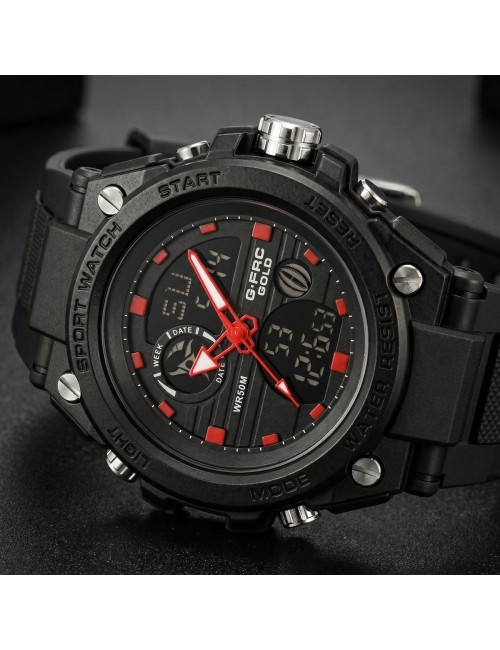 Reloj G-force Ak24168 Doble Hora Deportivo + Estuche Premium