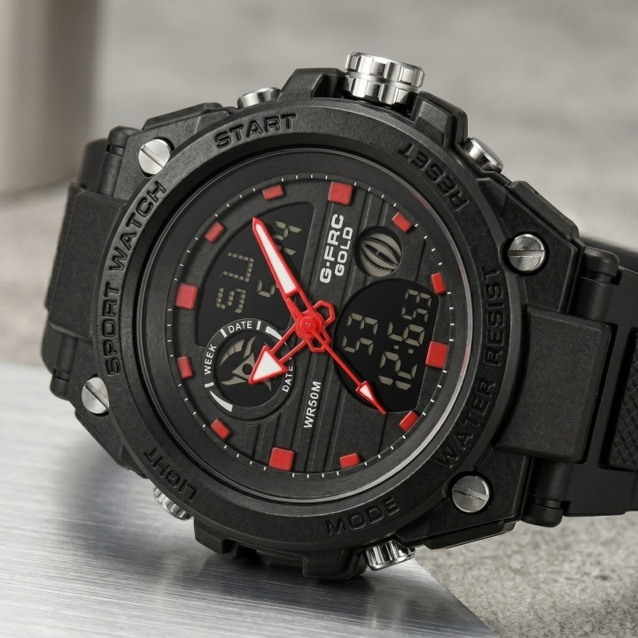 Reloj G-force Ak24168 Doble Hora Deportivo + Estuche Premium