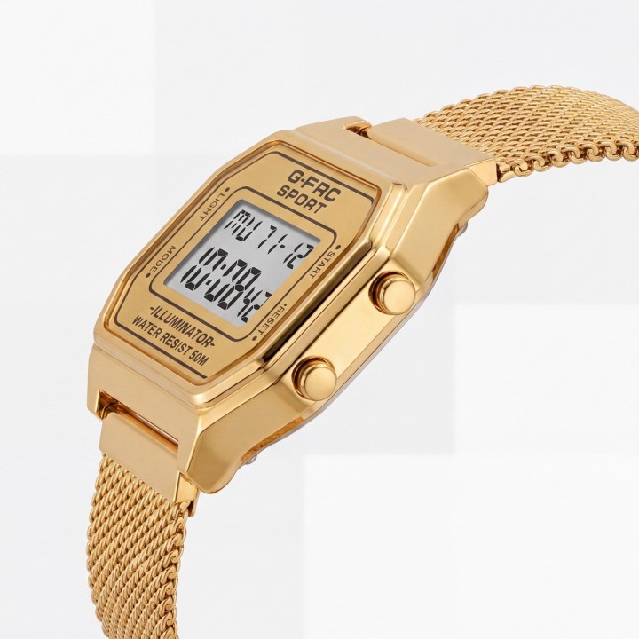 Reloj G-force A19149-m Digital Retro Dama + Estuche Premium