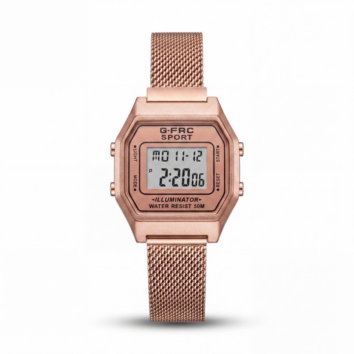 Reloj G-force A19149-m Digital Retro Dama + Estuche Premium