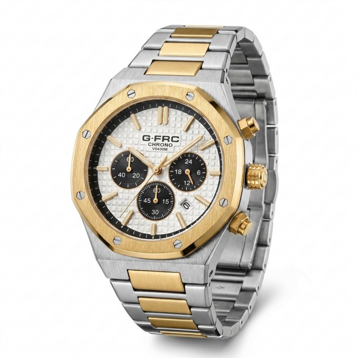 Reloj G-force Gr8440 Cronografo De Acero + Estuche Premium