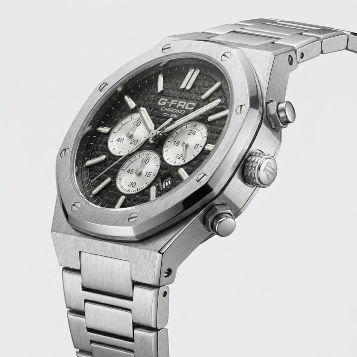Reloj G-force Gr8440 Cronografo De Acero + Estuche Premium