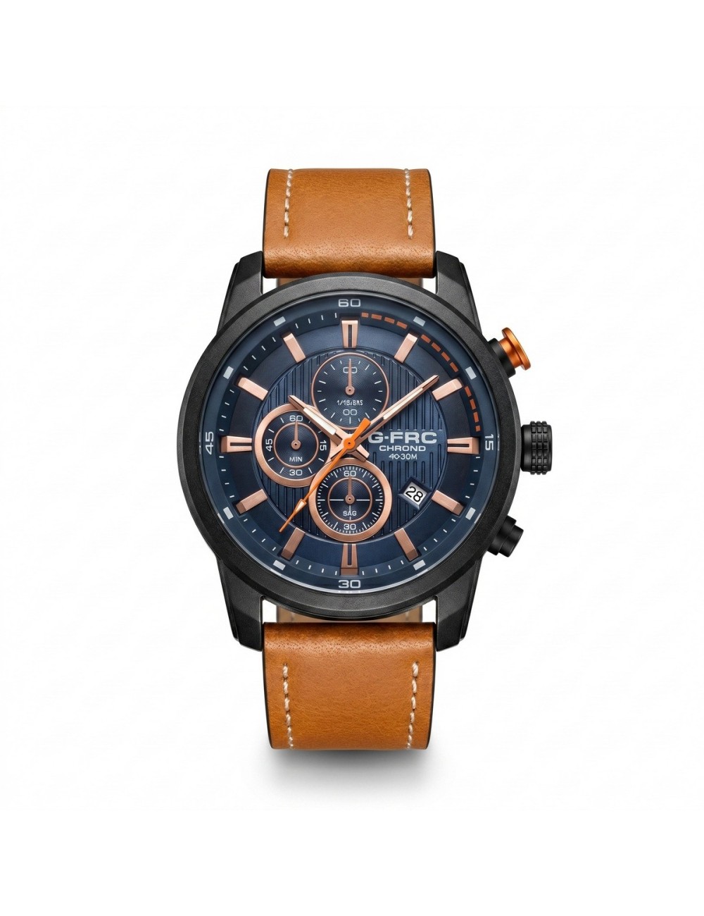 Reloj G-force Gr8291 Cronografo De Cuero + Estuche Premium