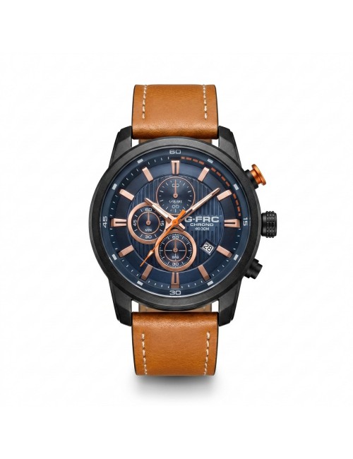 Reloj G-force Gr8291 Cronografo De Cuero + Estuche Premium