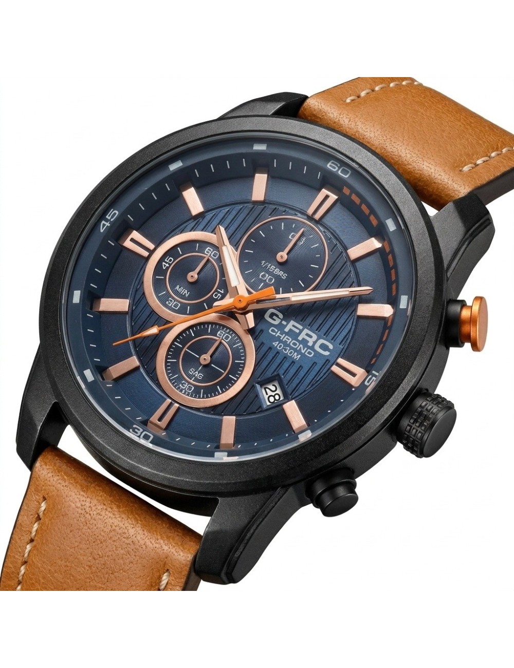 Reloj G-force Gr8291 Cronografo De Cuero + Estuche Premium