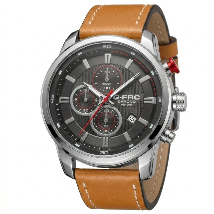 Reloj G-force Gr8291 Cronografo De Cuero + Estuche Premium