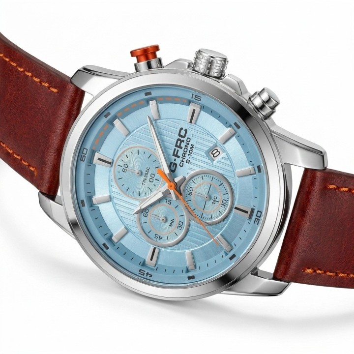Reloj G-force Gr8291 Cronografo De Cuero + Estuche Premium