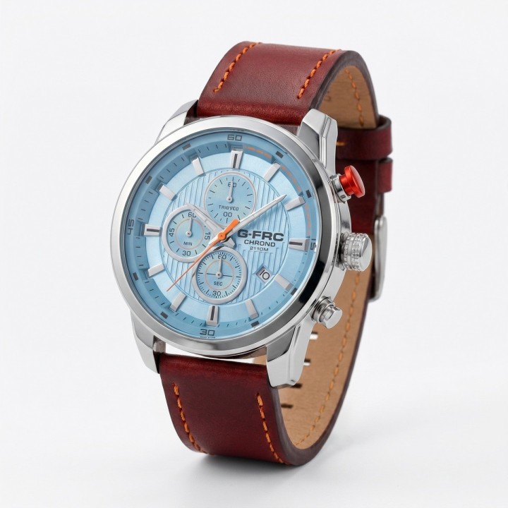 Reloj G-force Gr8291 Cronografo De Cuero + Estuche Premium