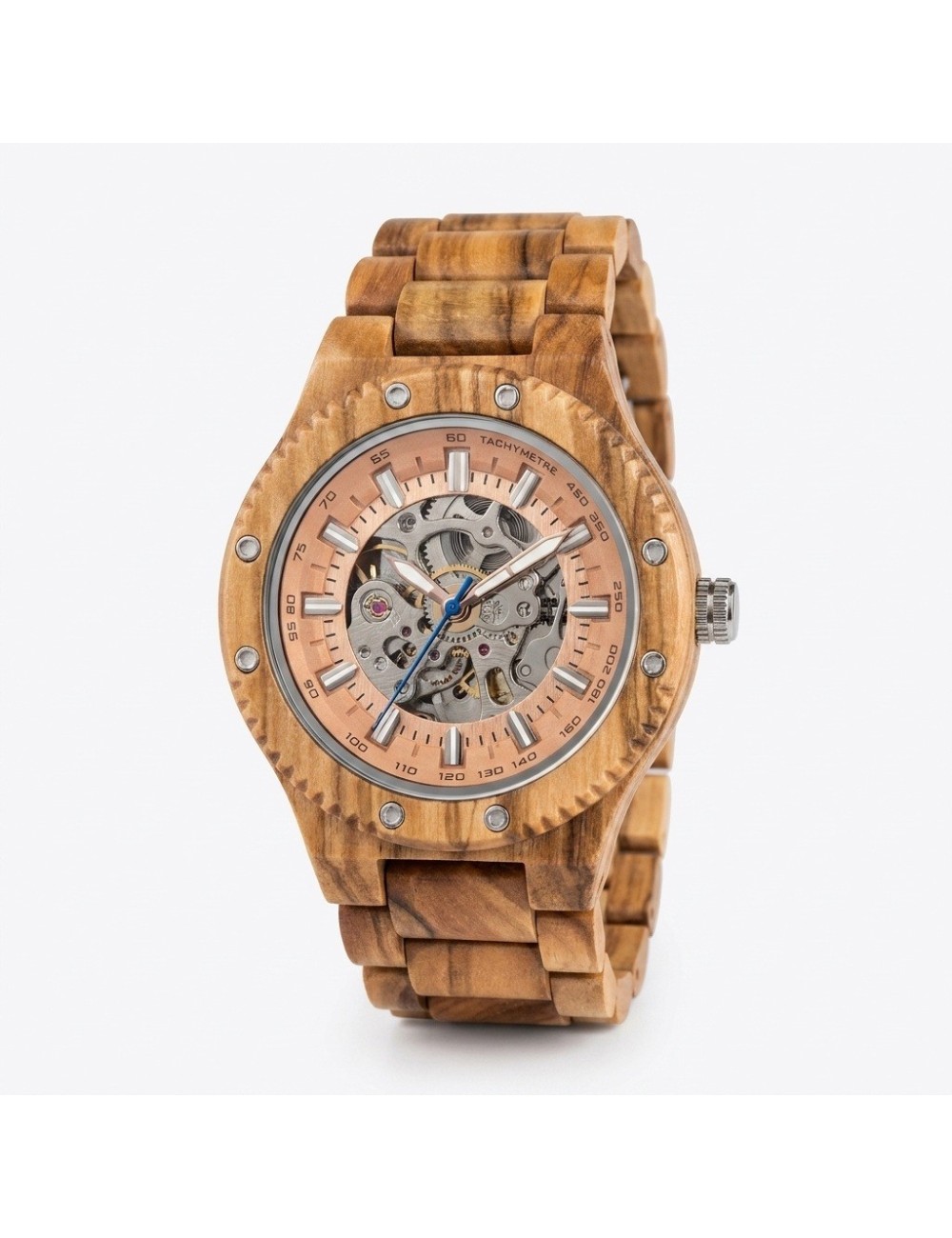 Reloj G-force Gm-137b Automatico De Bambu + Estuche Premium