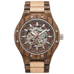 Reloj G-force Gm-137b Automatico De Bambu + Estuche Premium