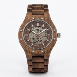 Reloj G-force Gm-137b Automatico De Bambu + Estuche Premium