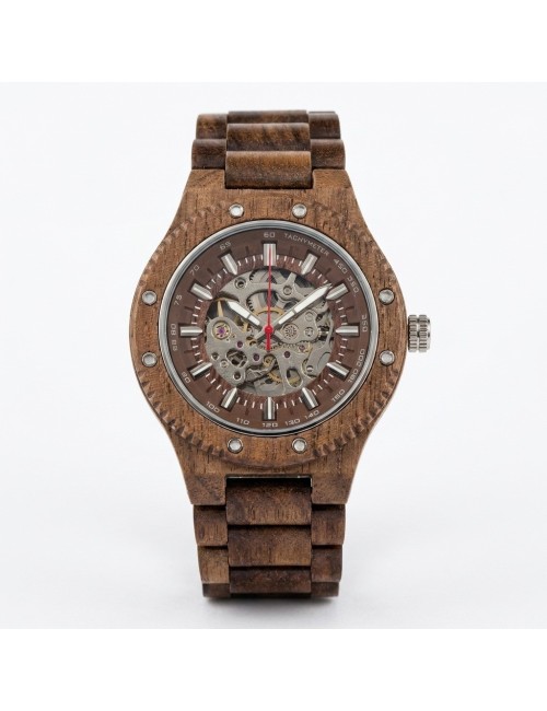 Reloj G-force Gm-137b Automatico De Bambu + Estuche Premium