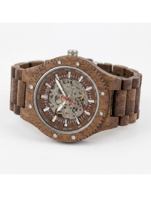 Reloj G-force Gm-137b Automatico De Bambu + Estuche Premium