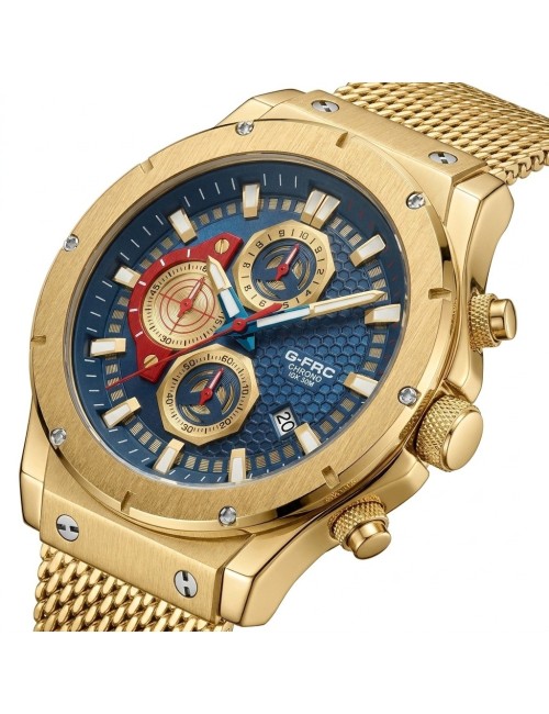 Reloj G-force Gf8027s Cronografo De Acero + Estuche Premium