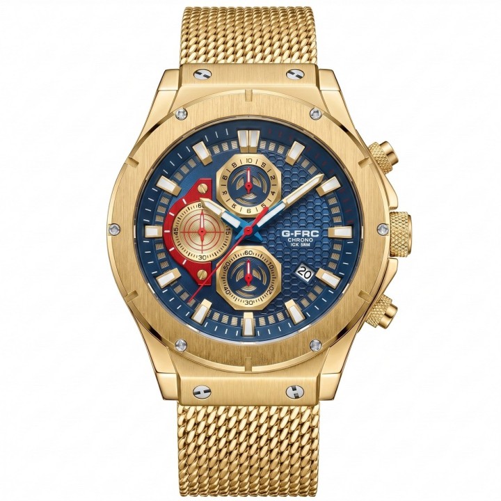 Reloj G-force Gf8027s Cronografo De Acero + Estuche Premium