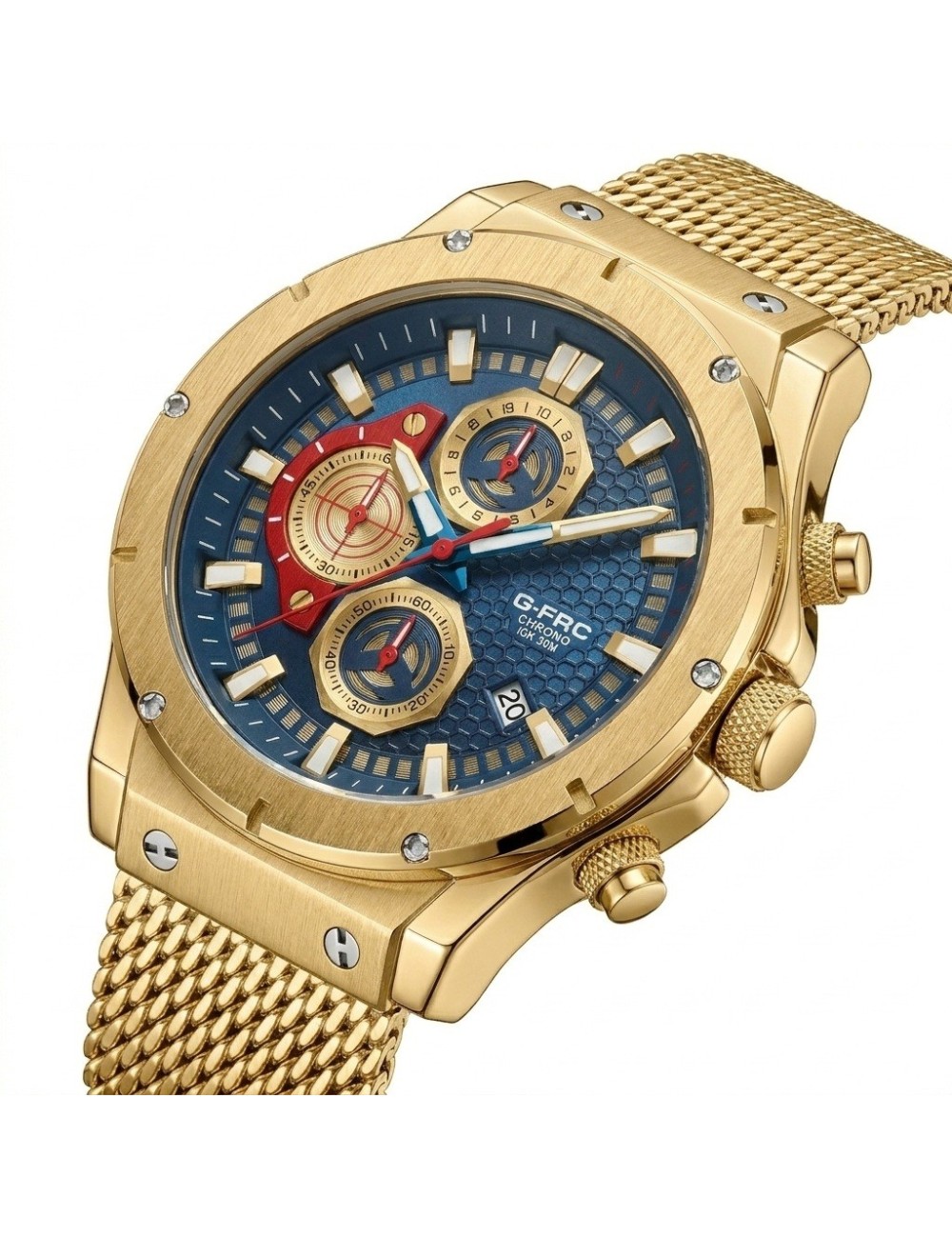 Reloj G-force Gf8027s Cronografo De Acero + Estuche Premium