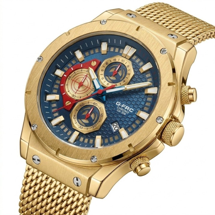 Reloj G-force Gf8027s Cronografo De Acero + Estuche Premium