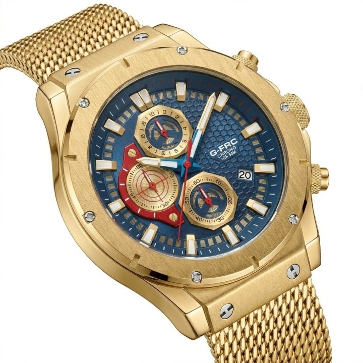 Reloj G-force Gf8027s Cronografo De Acero + Estuche Premium