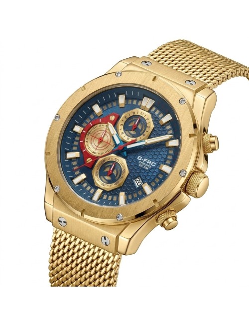 Reloj G-force Gf8027s Cronografo De Acero + Estuche Premium