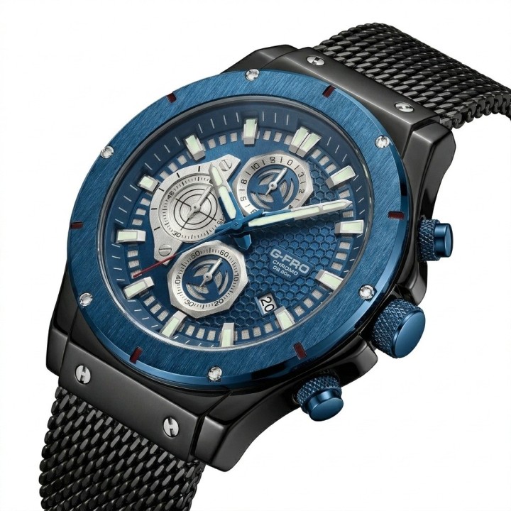 Reloj G-force Gf8027s Cronografo De Acero + Estuche Premium