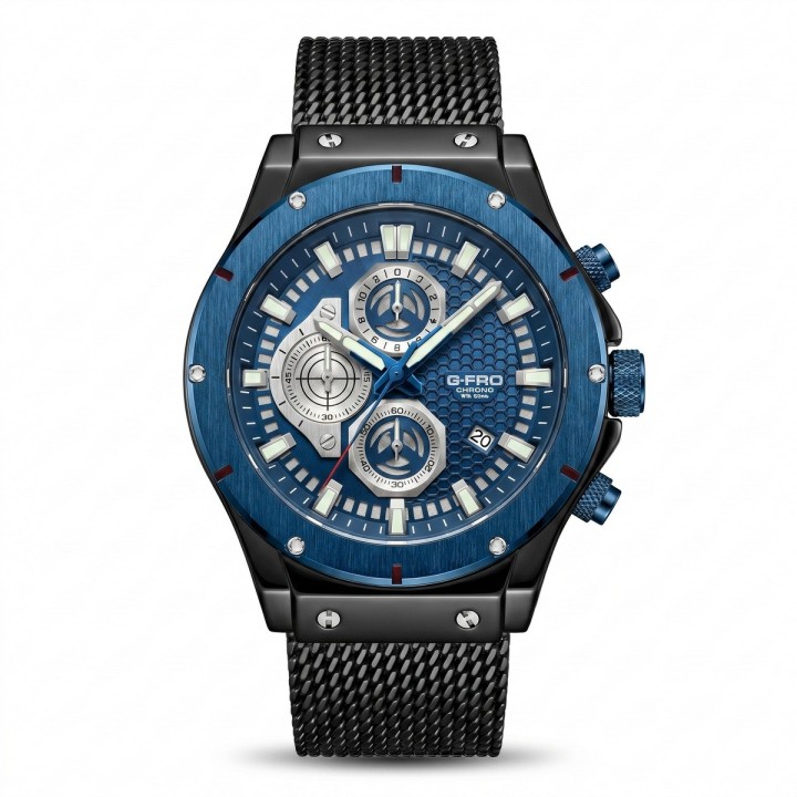 Reloj G-force Gf8027s Cronografo De Acero + Estuche Premium