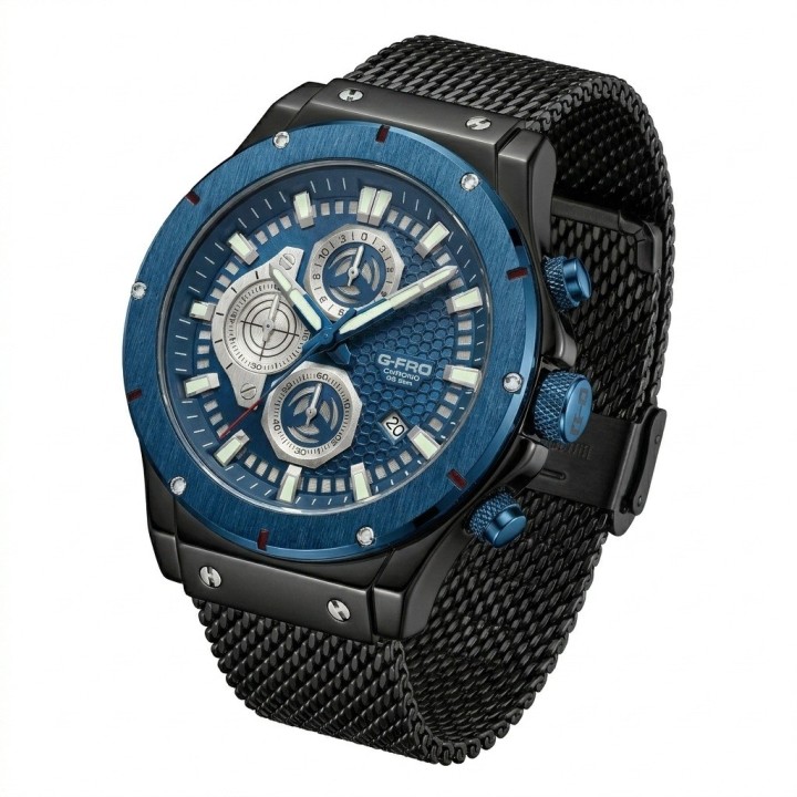 Reloj G-force Gf8027s Cronografo De Acero + Estuche Premium