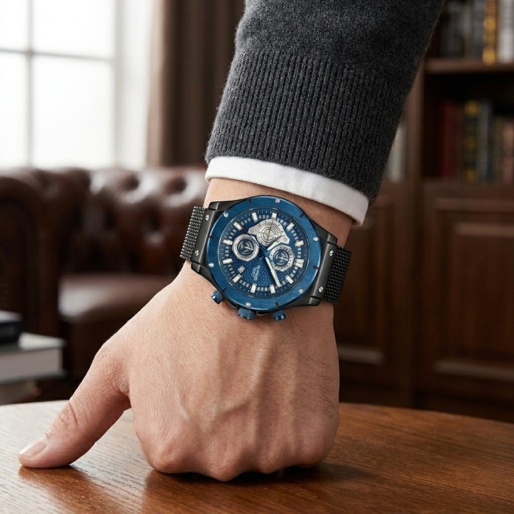 Reloj G-force Gf8027s Cronografo De Acero + Estuche Premium
