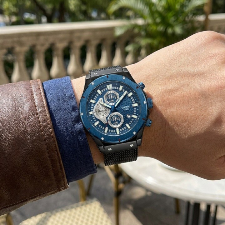 Reloj G-force Gf8027s Cronografo De Acero + Estuche Premium