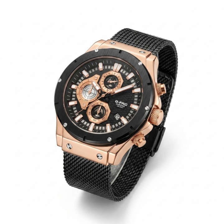 Reloj G-force Gf8027s Cronografo De Acero + Estuche Premium