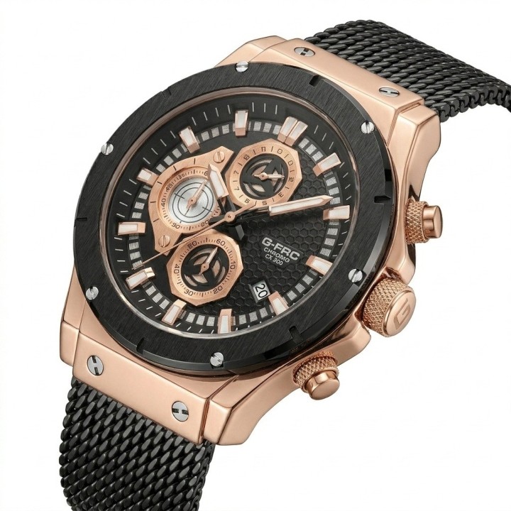 Reloj G-force Gf8027s Cronografo De Acero + Estuche Premium