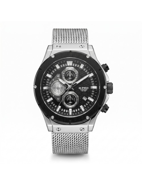 Reloj G-force Gf8027s Cronografo De Acero + Estuche Premium