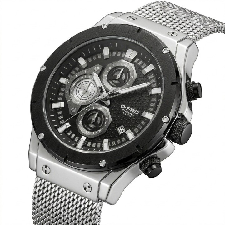 Reloj G-force Gf8027s Cronografo De Acero + Estuche Premium